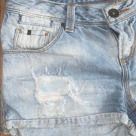Zara TRF Denim Rules Denim Distressed Shorts - Picture 4 of 8